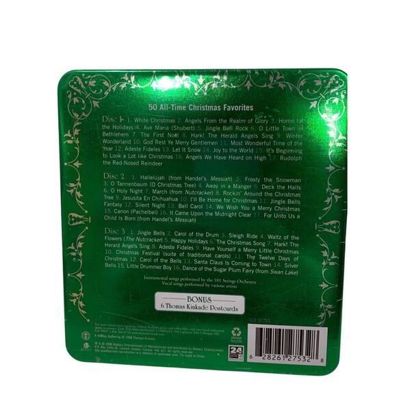 New Sealed 3 CD Tin 50 All-Time Christmas Favorites Thomas Kincade Postcards - Picture 3 of 6